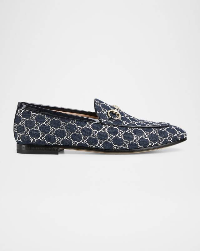Denim GG Crystal New Jordaan Loafers
